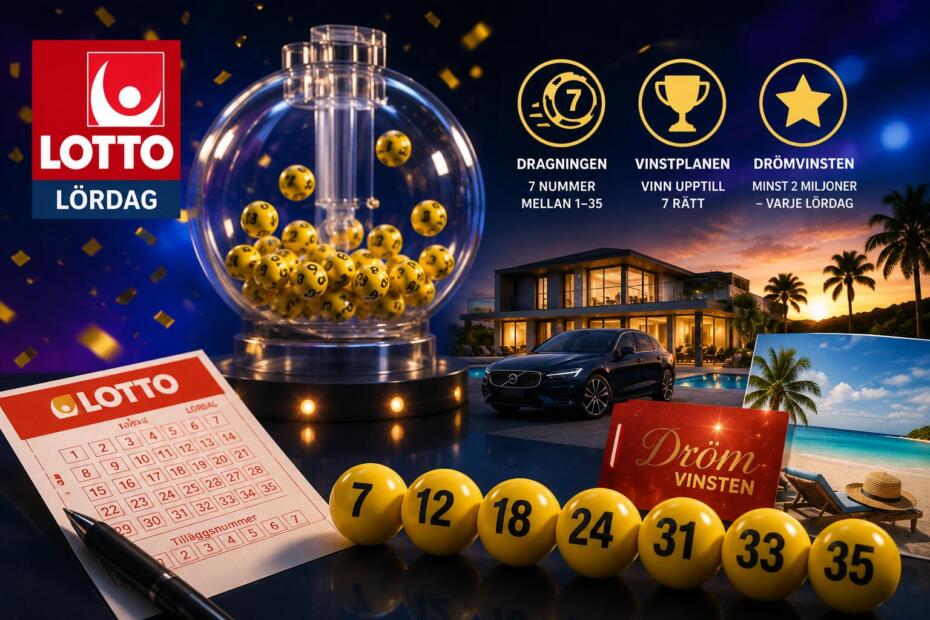 Lotto lördag – så fungerar dragningen, vinstplanen och Drömvinsten