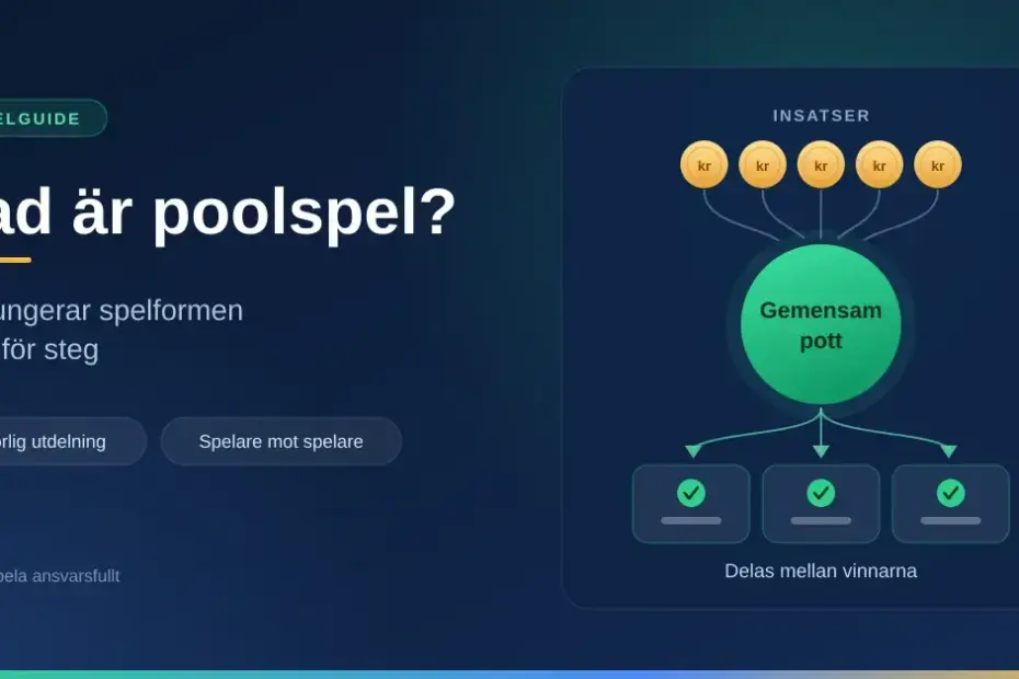 Illustrerad guide som visar hur spelarnas insatser samlas i en gemensam pott som sedan delas mellan vinnarna i poolspel.
